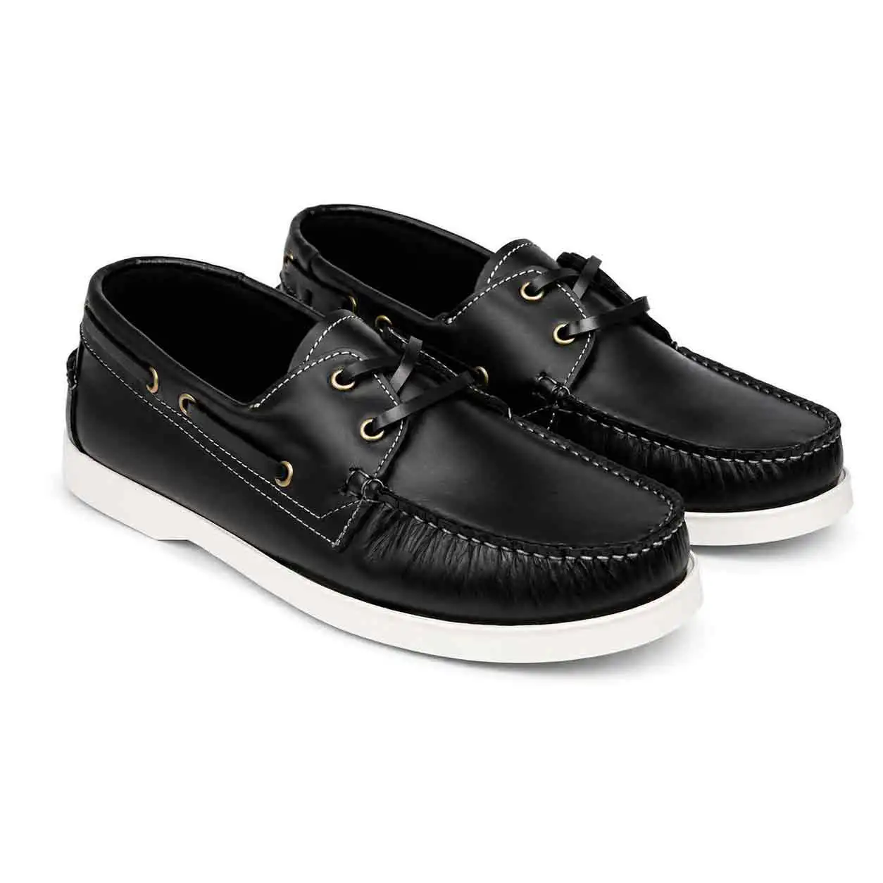 chaussure bateaux homme SEB02 noir cuir  miniature